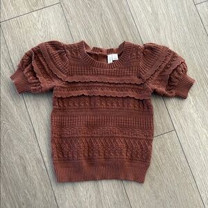 Janie and Jack Terracotta Knit Sweater short sleeve size 3 years